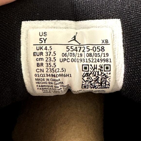 Size 5 - Air Jordan 1 Mid GS Shattered Blackboard 2019 Men's Shoes Ships Now - Picture 7 of 9